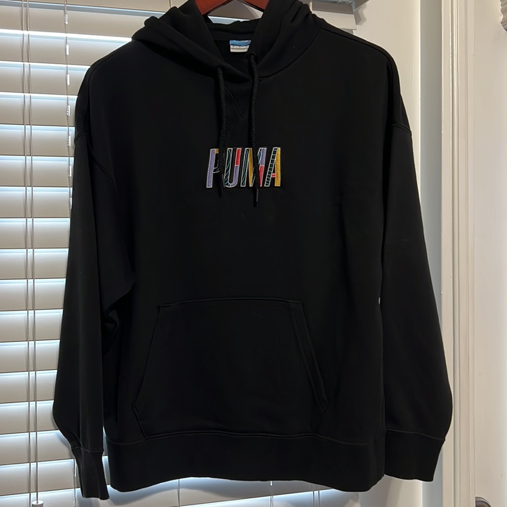 PUMA Black Hoodie Sweatshirt Sz M